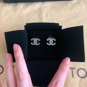 CHANEL CC Stud Earrings